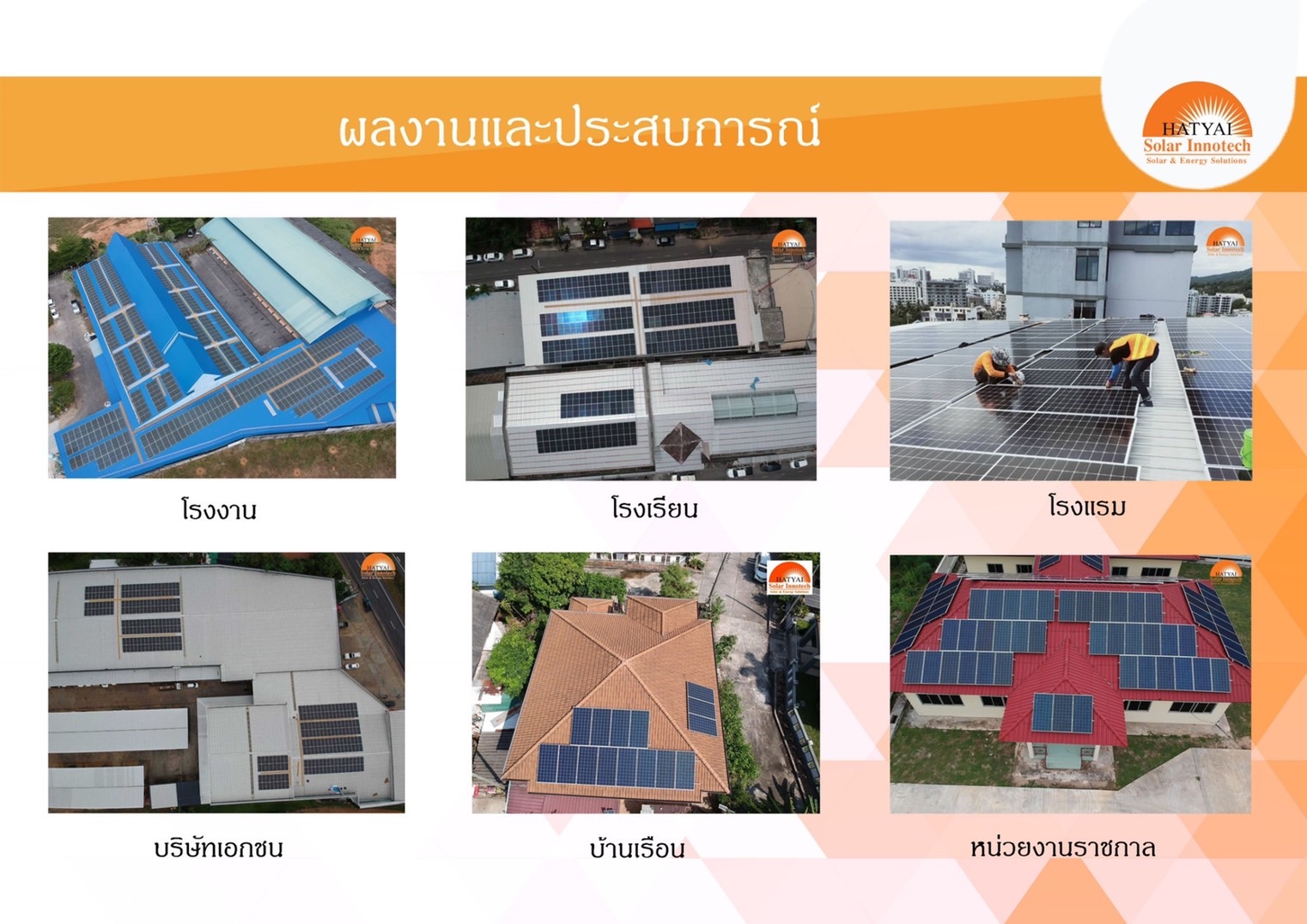 ผลงานและประสบการณ์ หาดใหญ่โซลาล์เซลล์